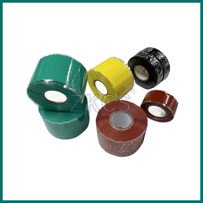 Cintas de caucho de silicona auto-fusión para proteger la alta tensión del seguimiento, gris/verde/rojo