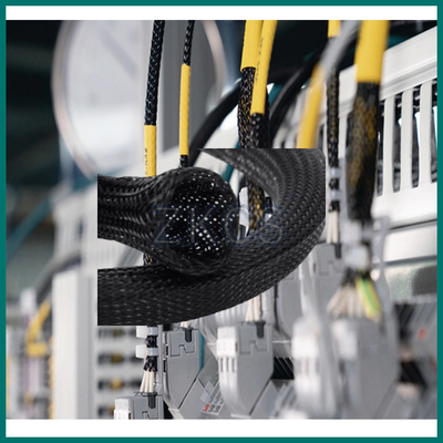 3-70mm PET Extensible Braided Cable Manga protectora para el envase de alambre